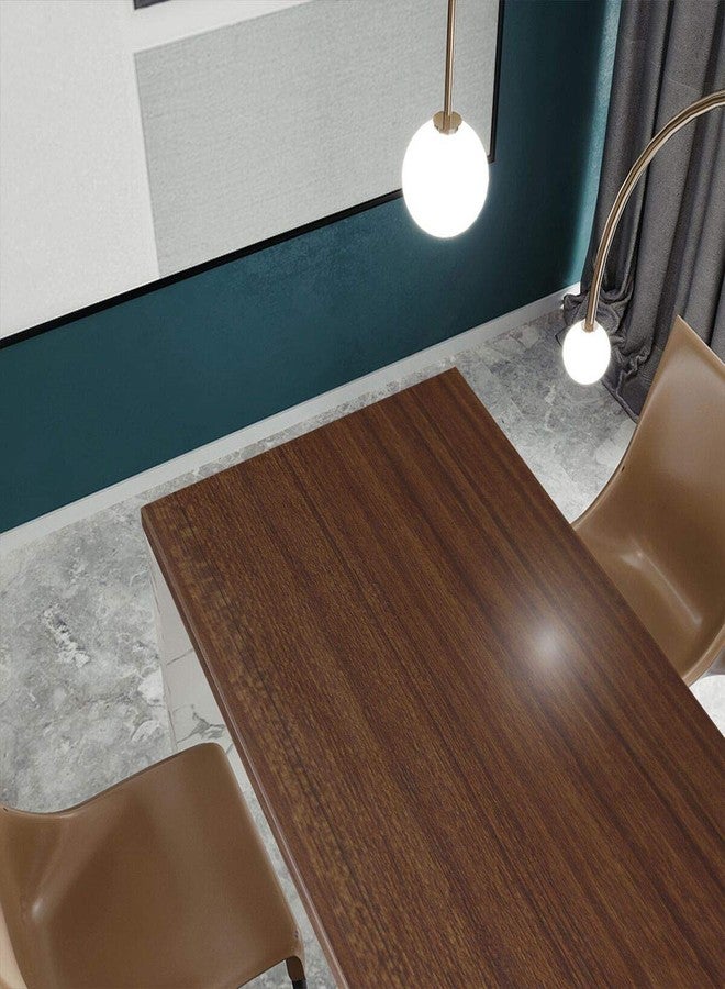 TOTIO Brown Wood Grain Contact Paper Thick Walnut Wood Wallpaper Peel Stick Walnut Wood Look Wall Paper Removable Adhesive Waterproof Wall Covering Decoration Countertop Table Counter Vinyl Wrap - Image 5